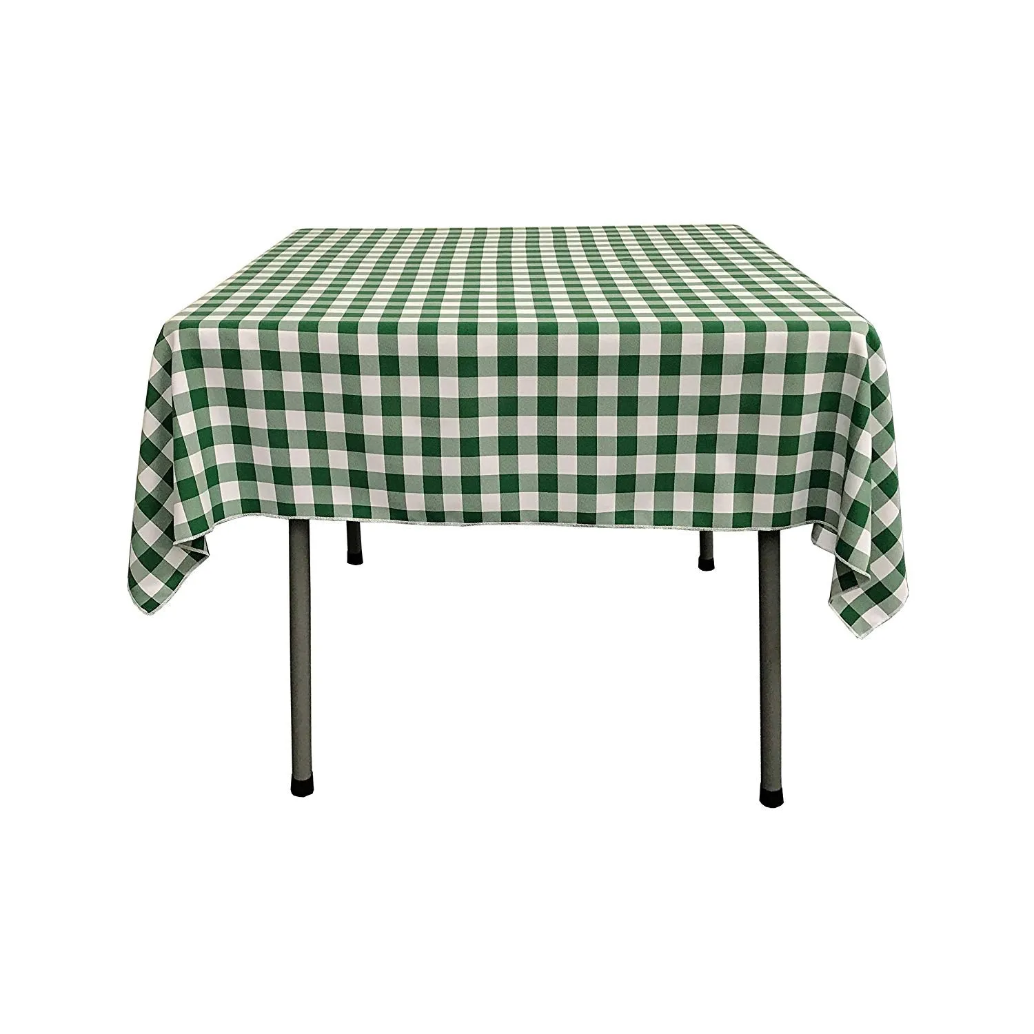 58" x 58" Square Tablecloth for 46" Square Small Coffee Table with 6" Drop, Polyester Checkered Gingham Plaid Table Overlay
