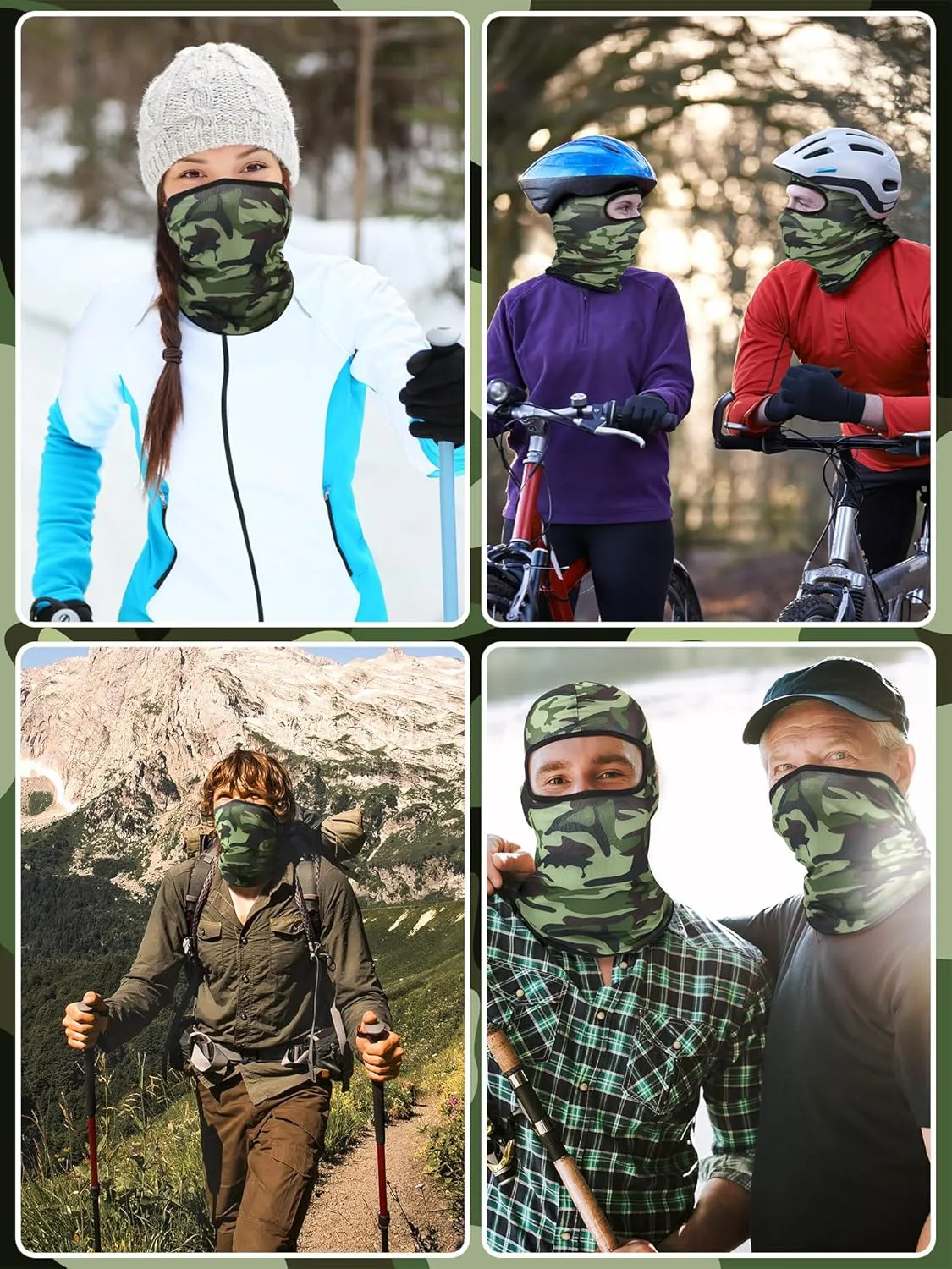 9 Pieces Ski Mask for Men Balaclava Face Mask Summer Face Mask Balaclava Full Face Mask Breathable Hood for Outdoor Use