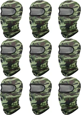 9 Pieces Ski Mask for Men Balaclava Face Mask Summer Face Mask Balaclava Full Face Mask Breathable Hood for Outdoor Use