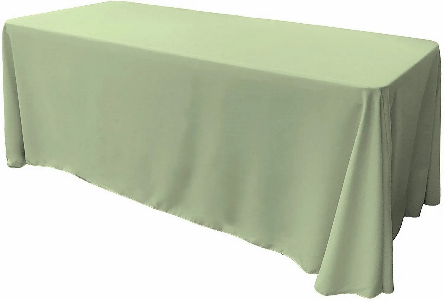90" Wide by 132" Long Rectangular Polyester Poplin Seamless Tablecloth - Rounded Corners