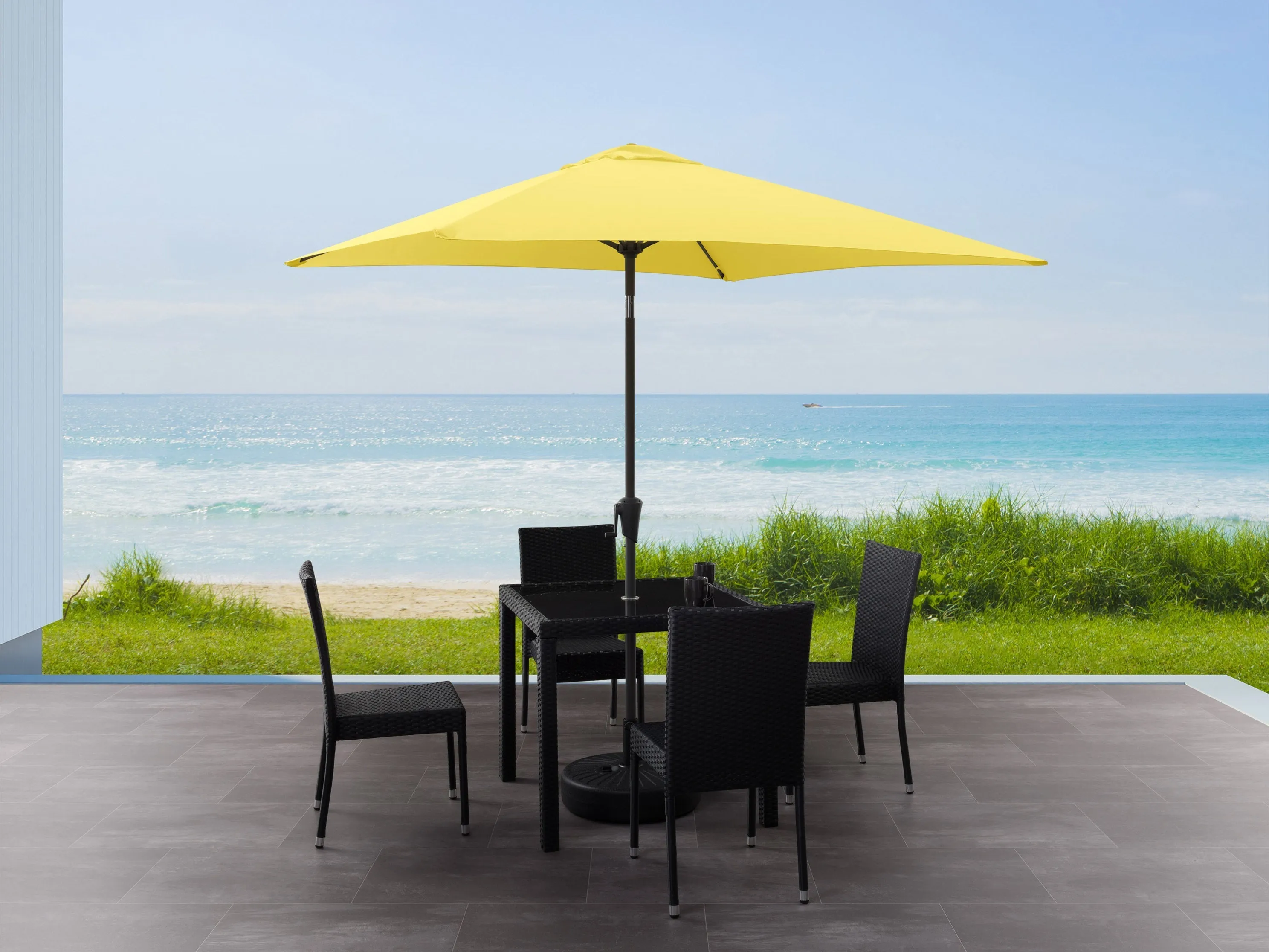 9ft Yellow Square Patio Umbrella