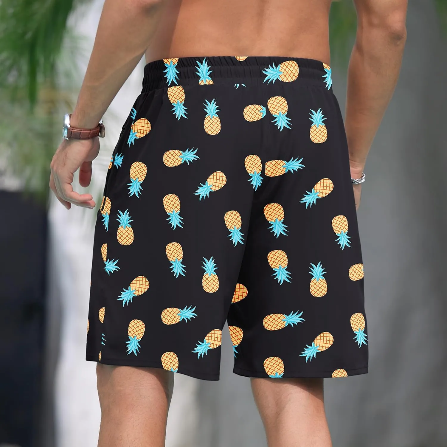 Adisputent Mens Swim Trunks with Compression Liner Quick Dry Swimsuit with Zipper Pockets Bathing Suit Beach Swim Shorts