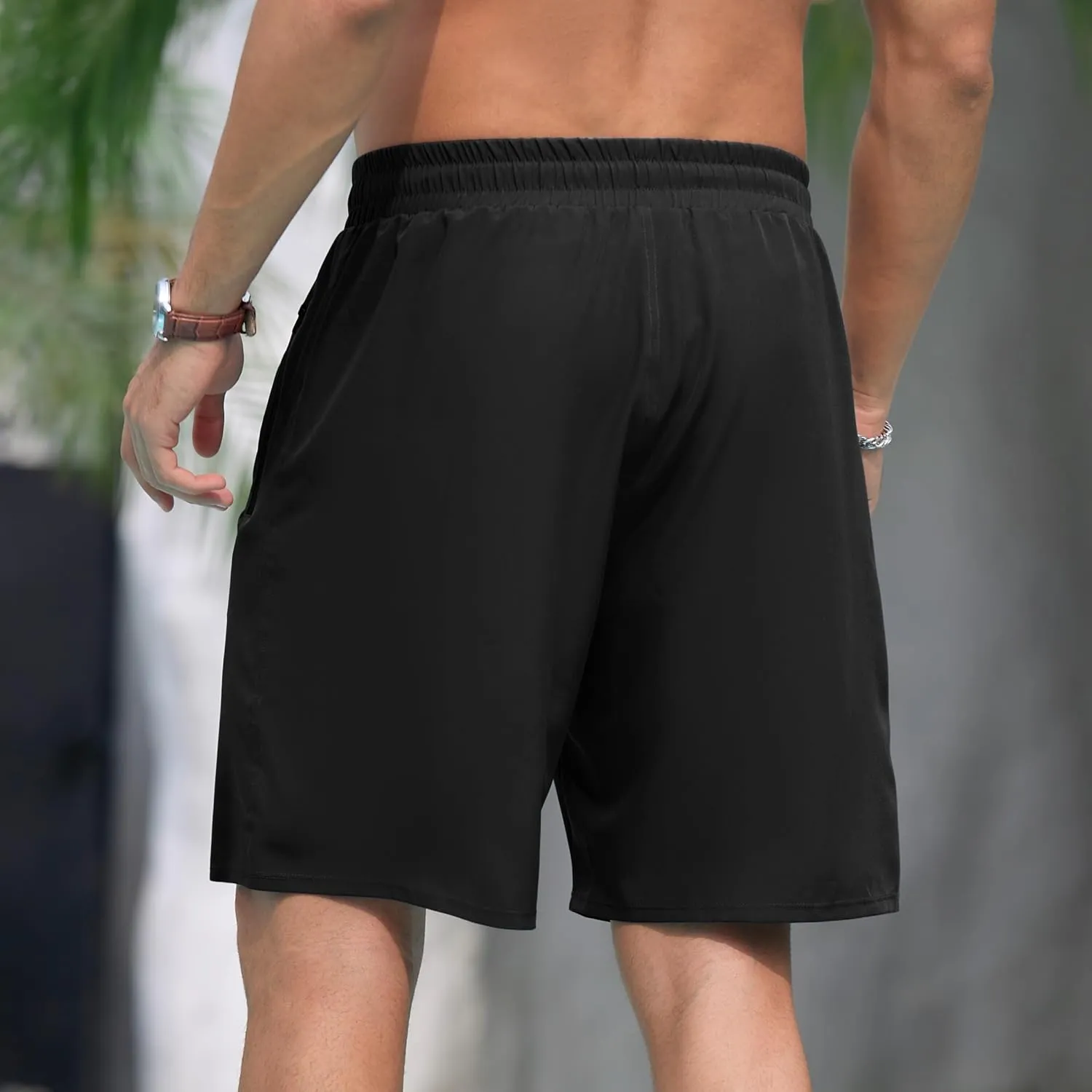 Adisputent Mens Swim Trunks with Compression Liner Quick Dry Swimsuit with Zipper Pockets Bathing Suit Beach Swim Shorts