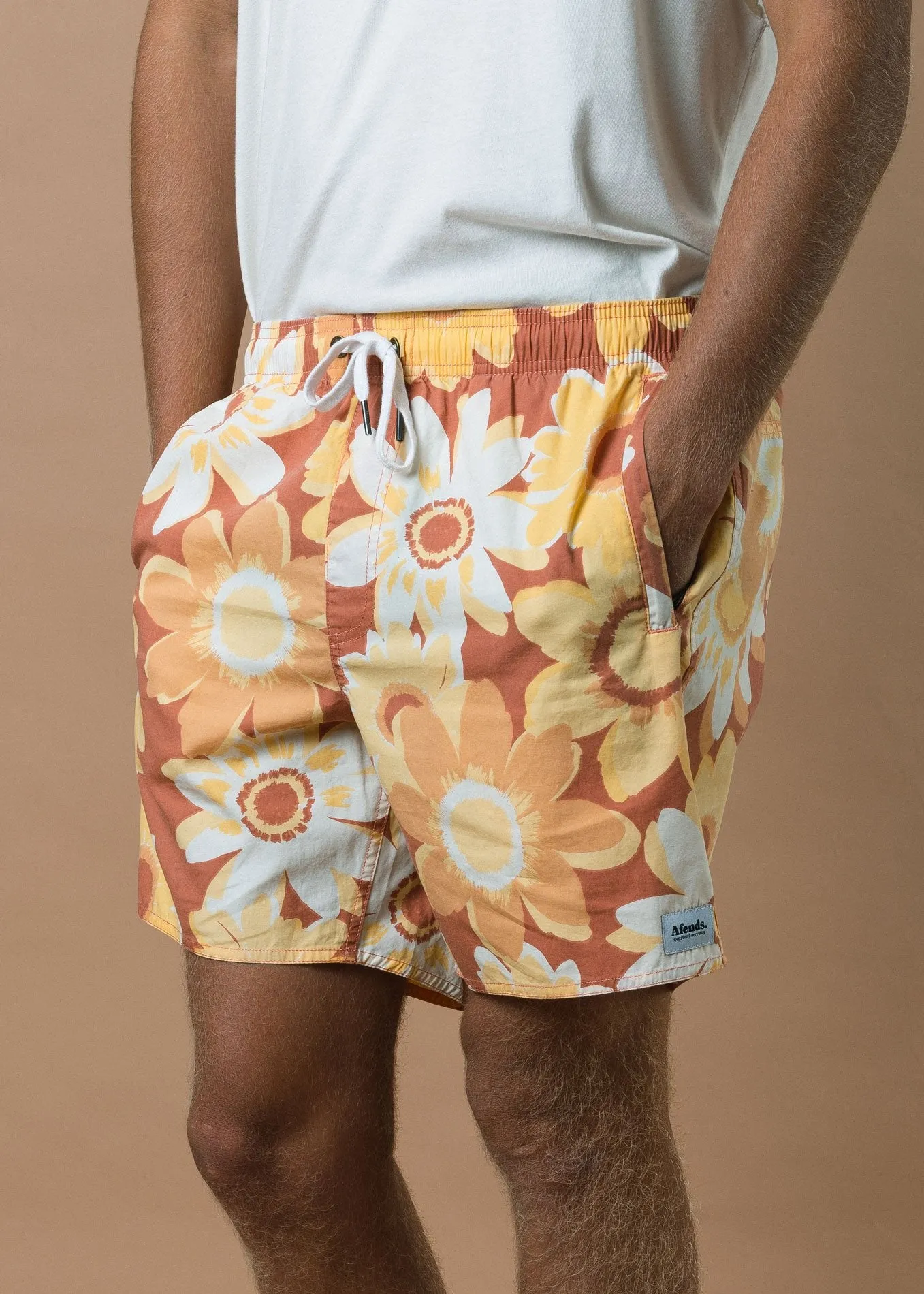 Afends Mens Baywatch Sunshine Valley - Elastic Waist Boardshort