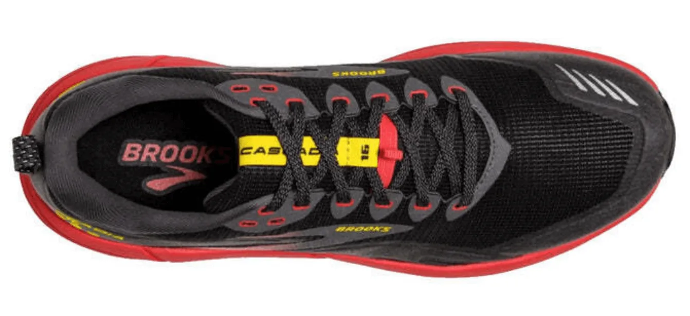 Brooks Mens Cascadia 16 Trail Running - Black/Red