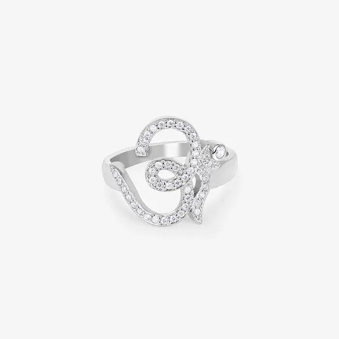 Divine Om Elegance Silver Ring