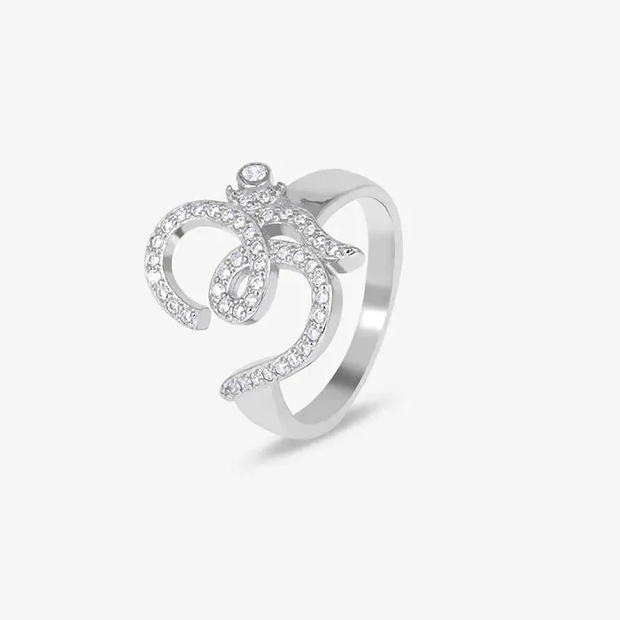 Divine Om Elegance Silver Ring