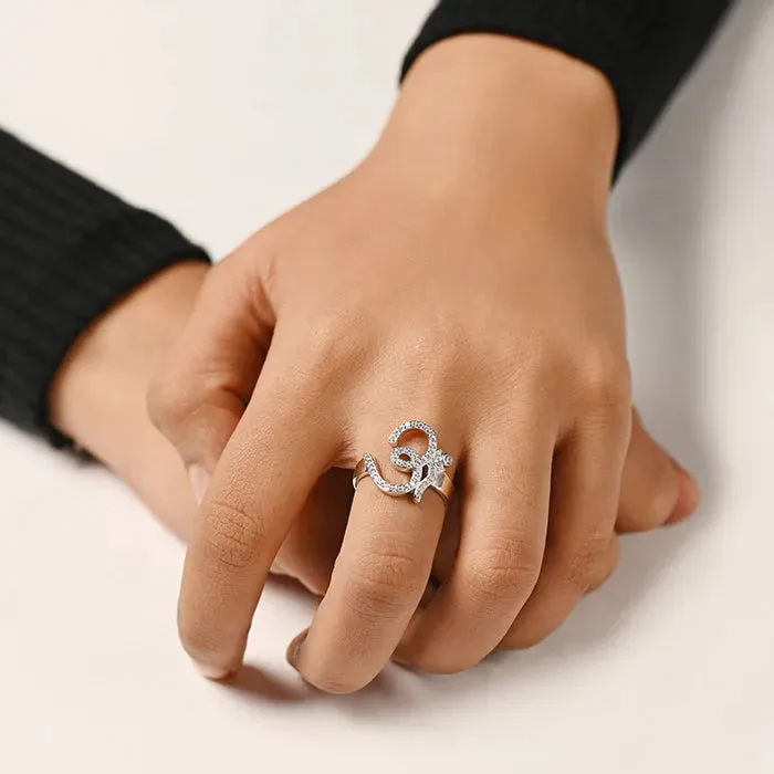 Divine Om Elegance Silver Ring
