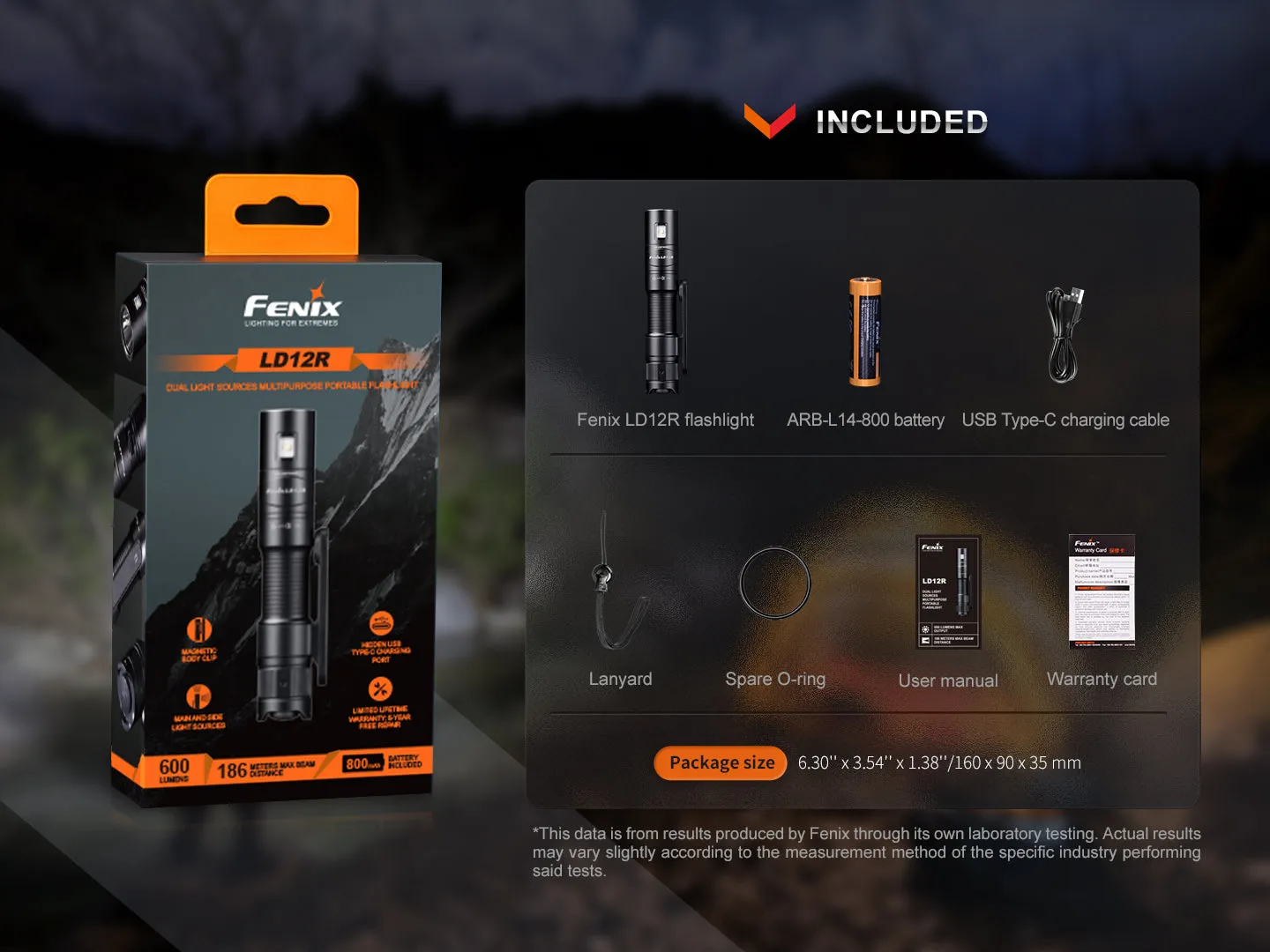 Fenix LD12R Dual Light Flashlight -- OPEN BOX