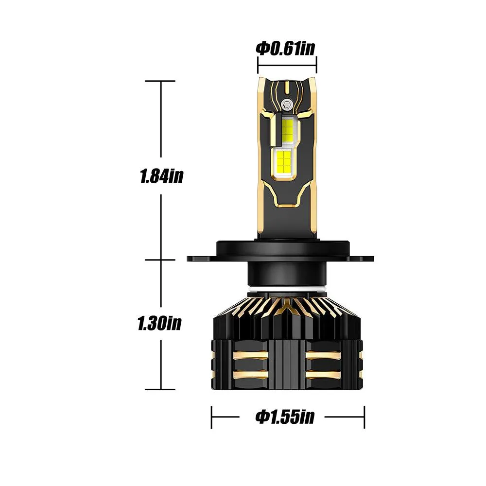 🆕H4 LED Headlight Bulbs 240W 40000LM GX-ULTRA Series 6500K Cool White | 2 Bulbs