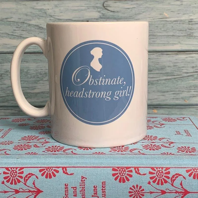 Jane Austen Mug - 'Obstinate, Headstrong Girl!' Design