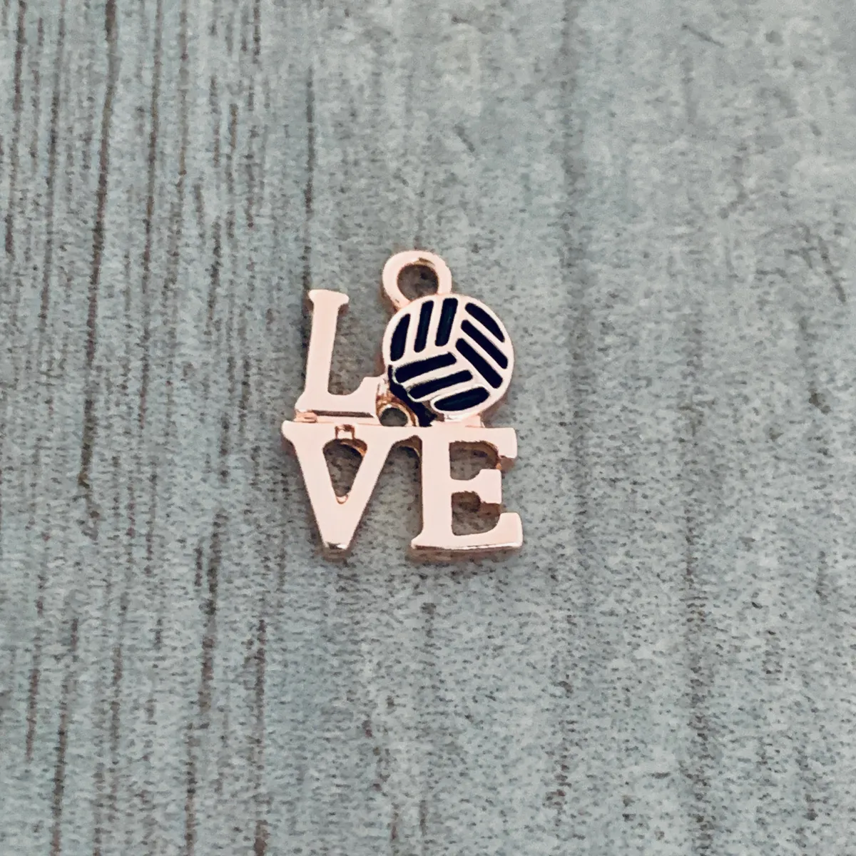 Love Volleyball Charm - Rose Gd