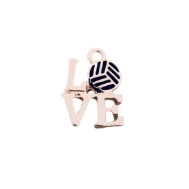 Love Volleyball Charm - Rose Gd