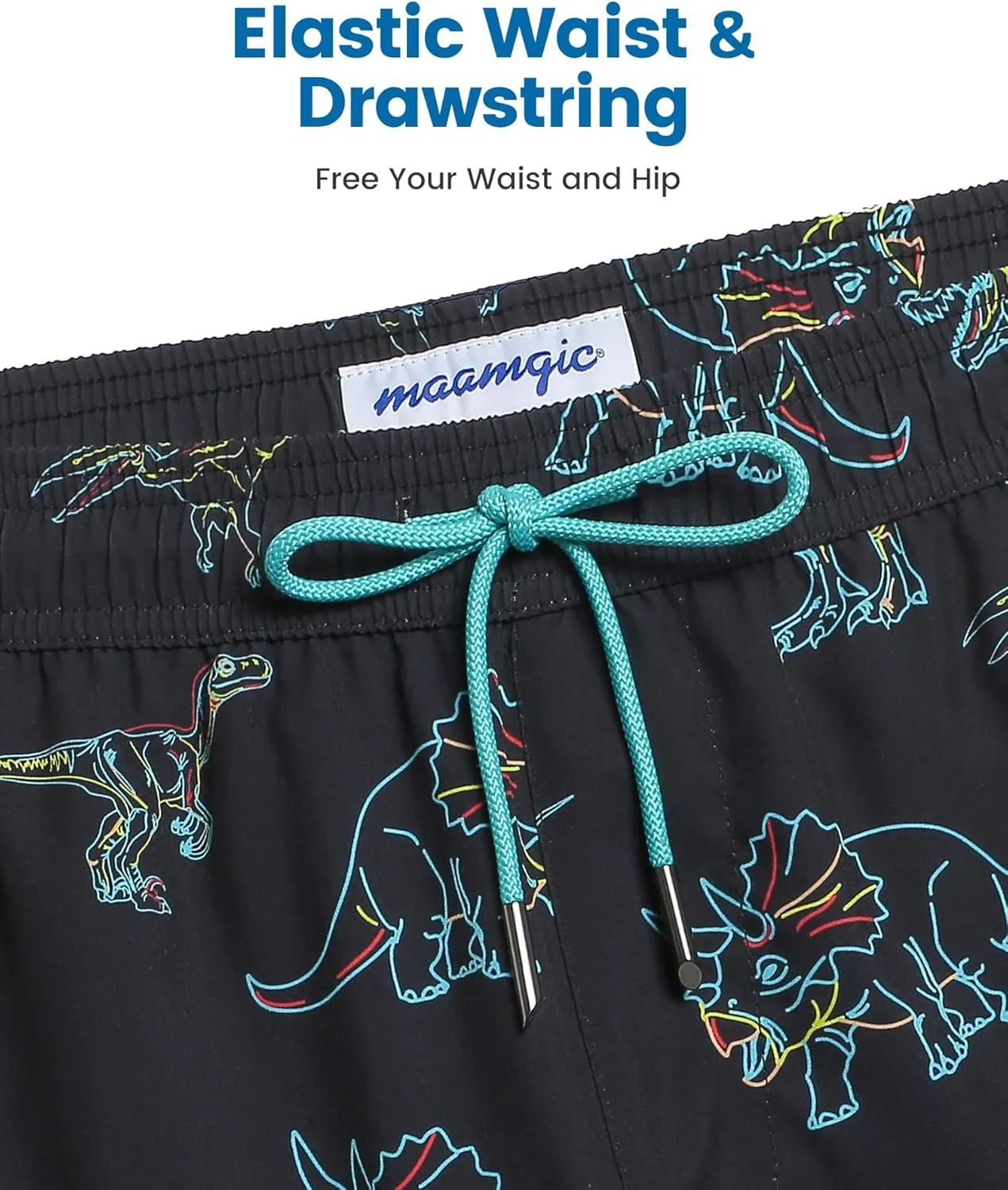 maamgic 2 in 1 Mens Swim Trunks 7 Inch Swim Shorts Swim Suits Board Shorts
