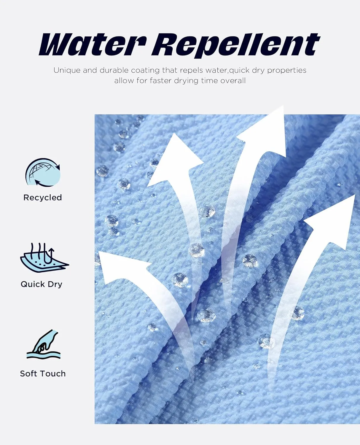 Men's Swim Shorts 5 inch Seersucker Swimming Trunks for Men Beach Shorts