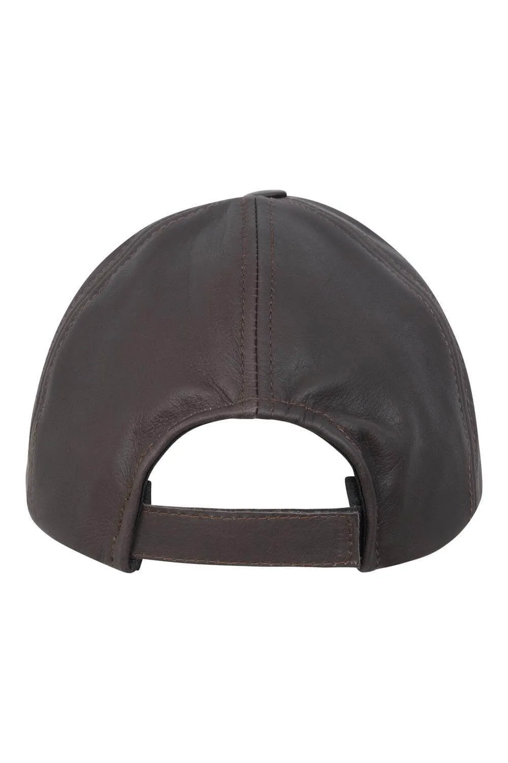 Mens Womens Baseball Cap Unisex Casual Plain Cap Brown Real Leather Hat