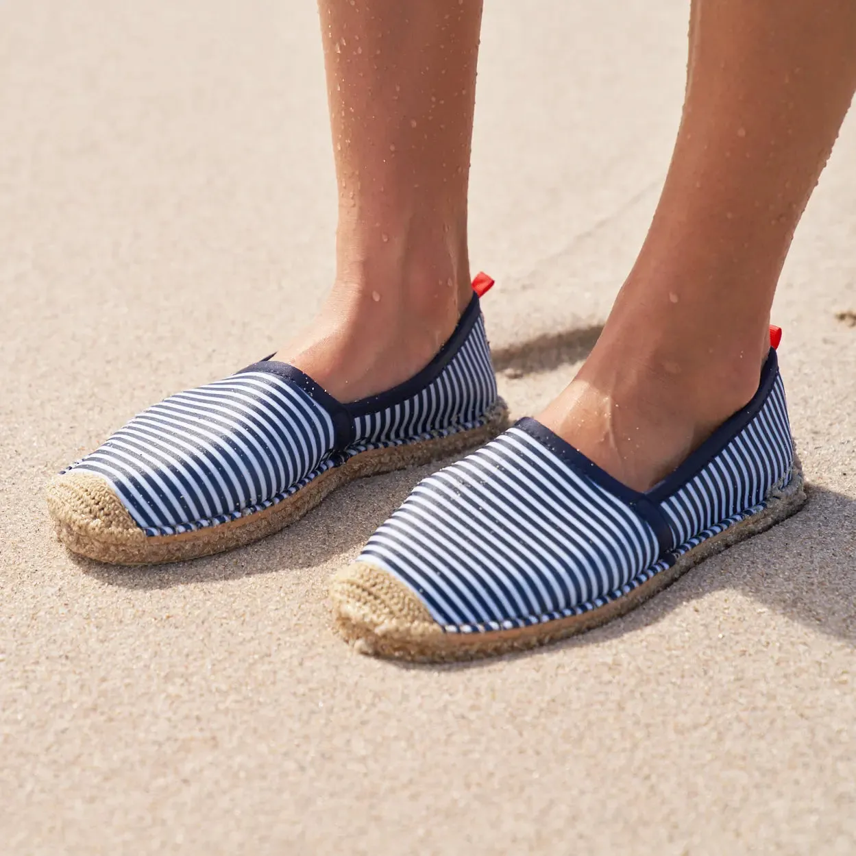 NAVY/WHITE MICROSTRIPE - WOMENS BEACHCOMBER ESPADRILLE