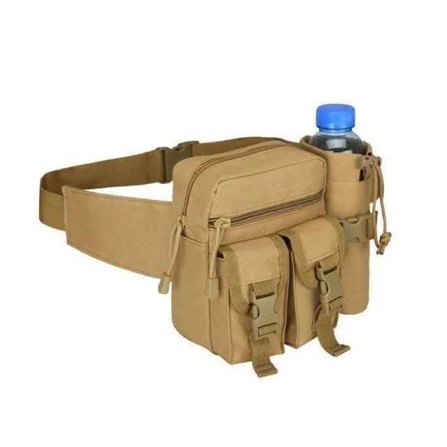Outdoor Hip Pack for Water Bottle - Military Tactical Bag Waterproof Camping Hiking Pouch