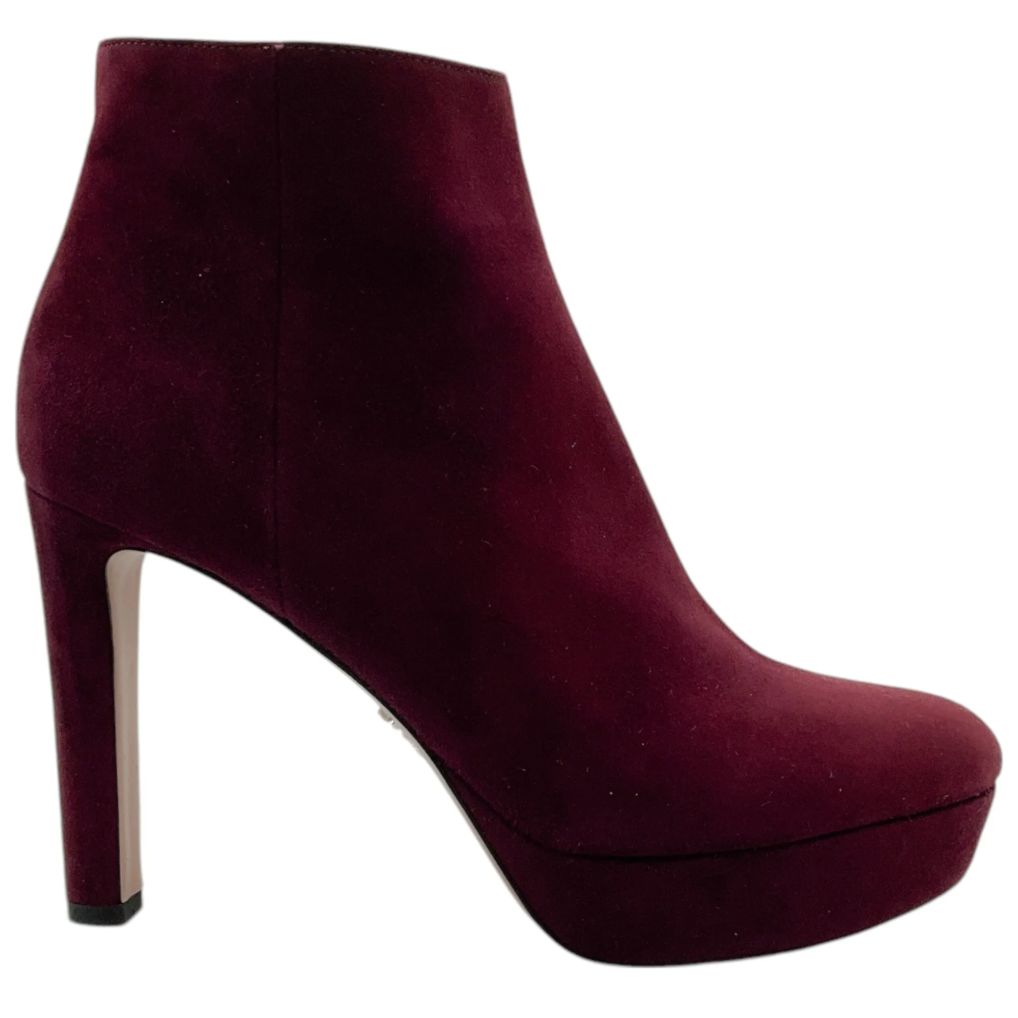 Prada Burgundy Suede Platform Booties