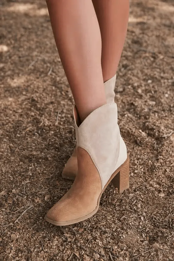 Sadie Tri-Tone Bootie with Square Toe