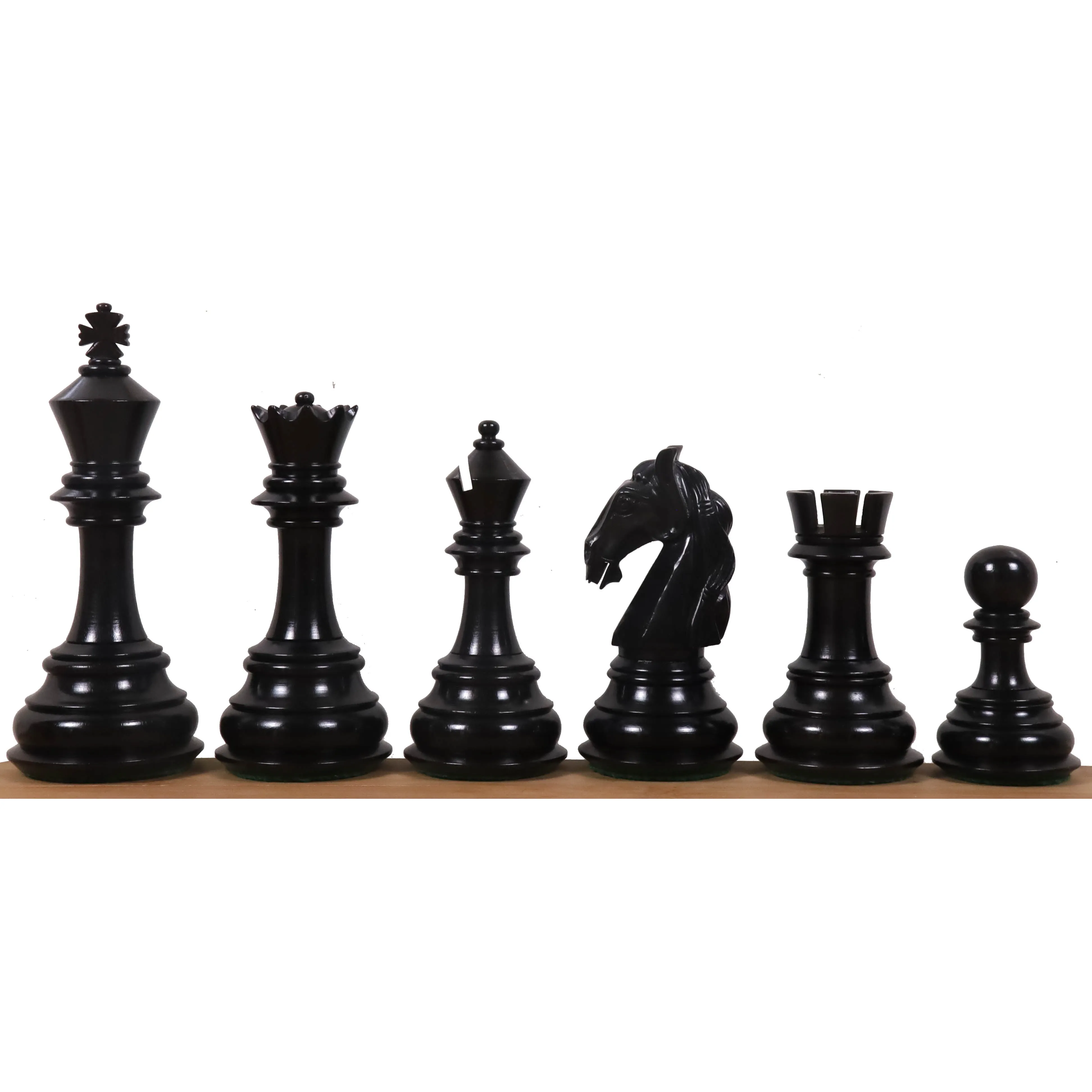 Slightly Imperfect 4.6″ Rare Columbian Triple Weighted Luxury Chess Set - Chess Pieces Only - Ebony Wood