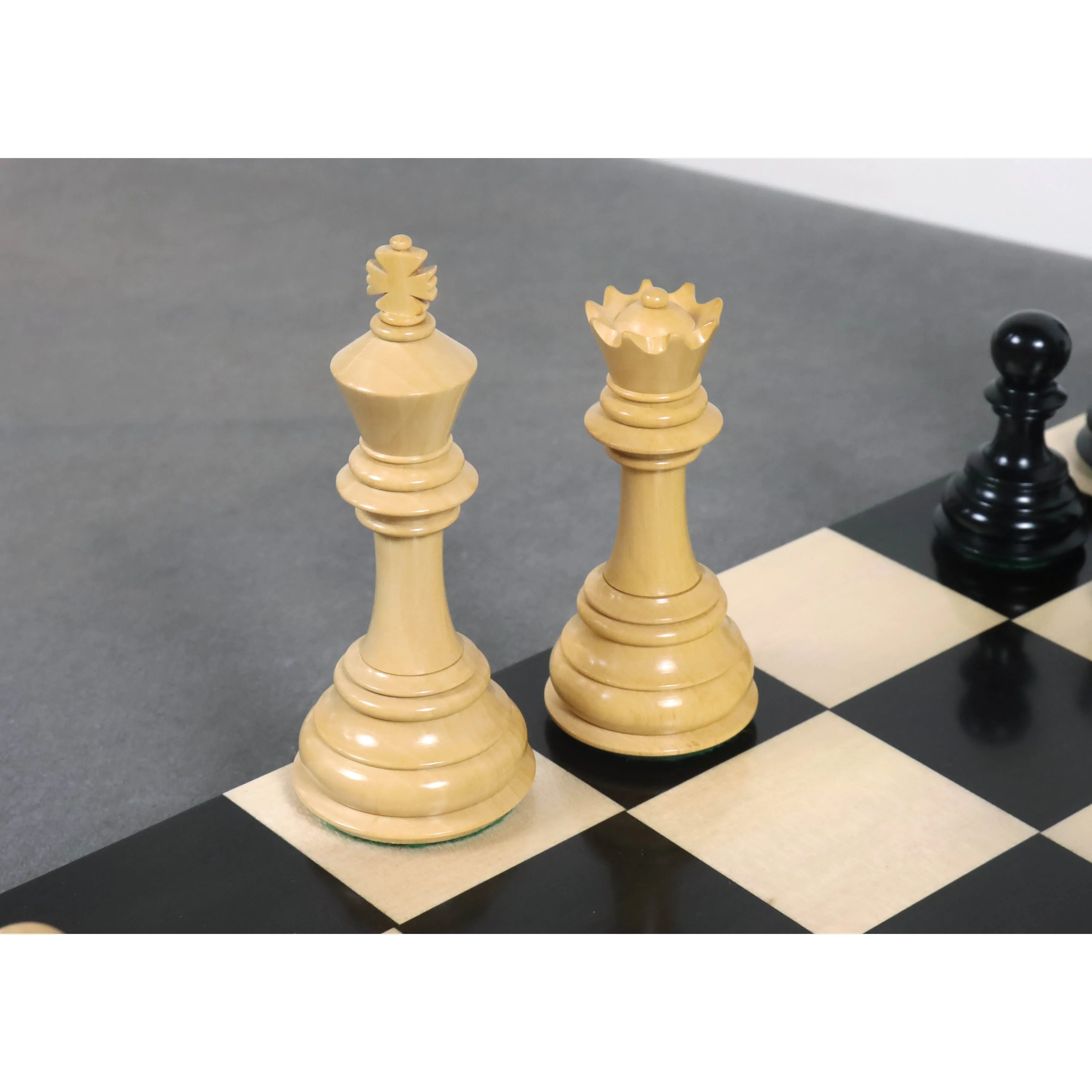 Slightly Imperfect 4.6″ Rare Columbian Triple Weighted Luxury Chess Set - Chess Pieces Only - Ebony Wood
