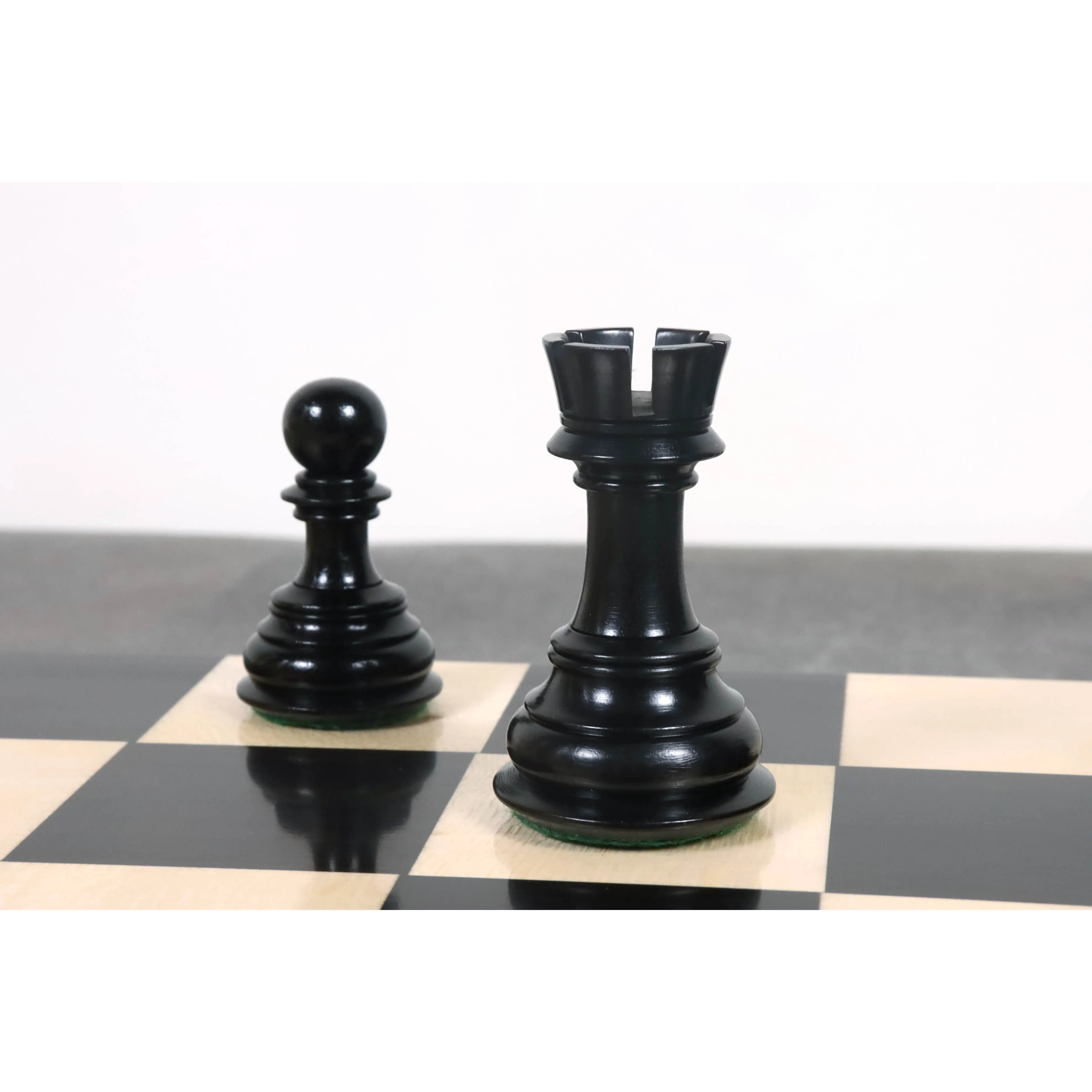 Slightly Imperfect 4.6″ Rare Columbian Triple Weighted Luxury Chess Set - Chess Pieces Only - Ebony Wood