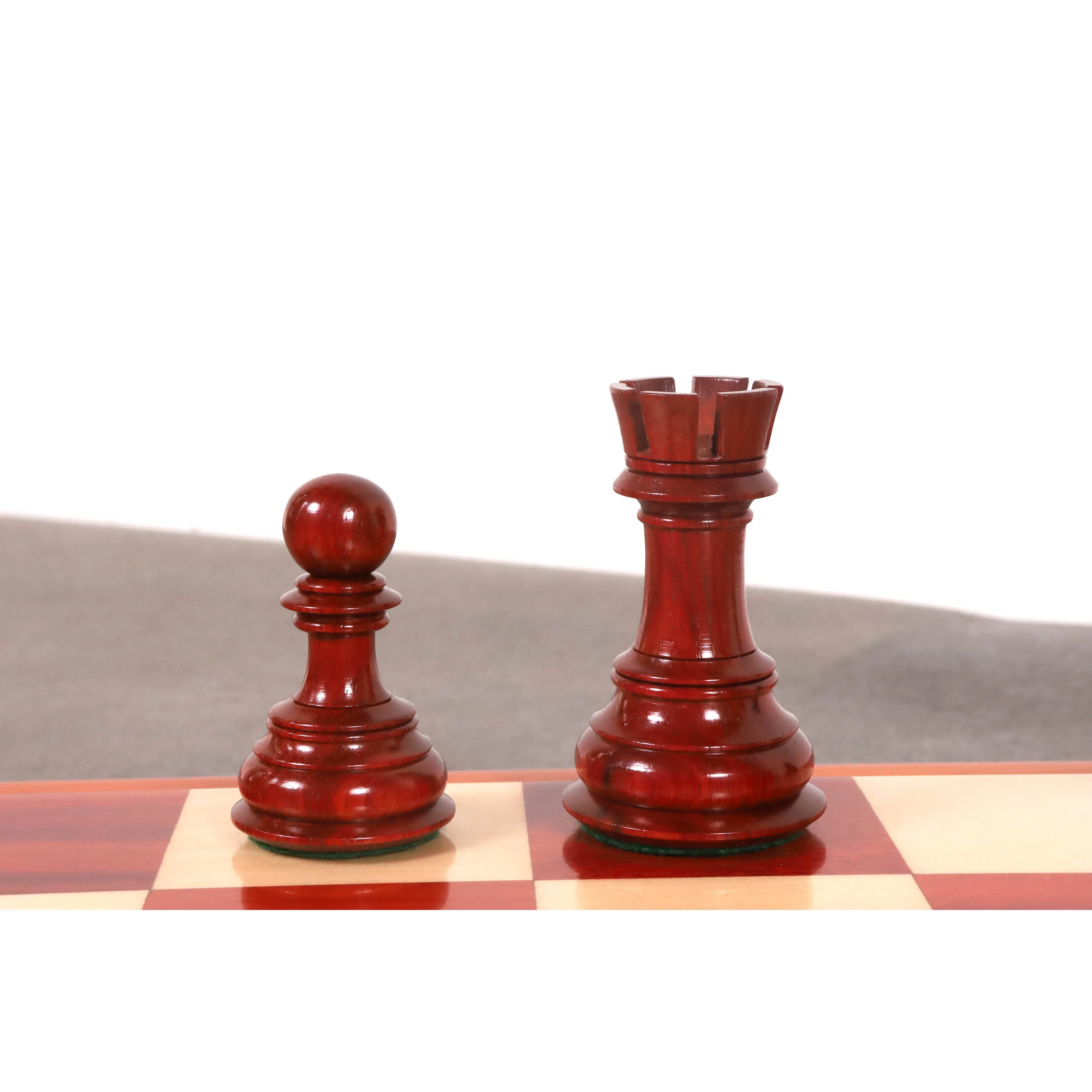 Slightly Imperfect 4.6" Rare Columbian Triple Weighted Luxury Chess Set - Chess Pieces Only - Bud Rose Wood