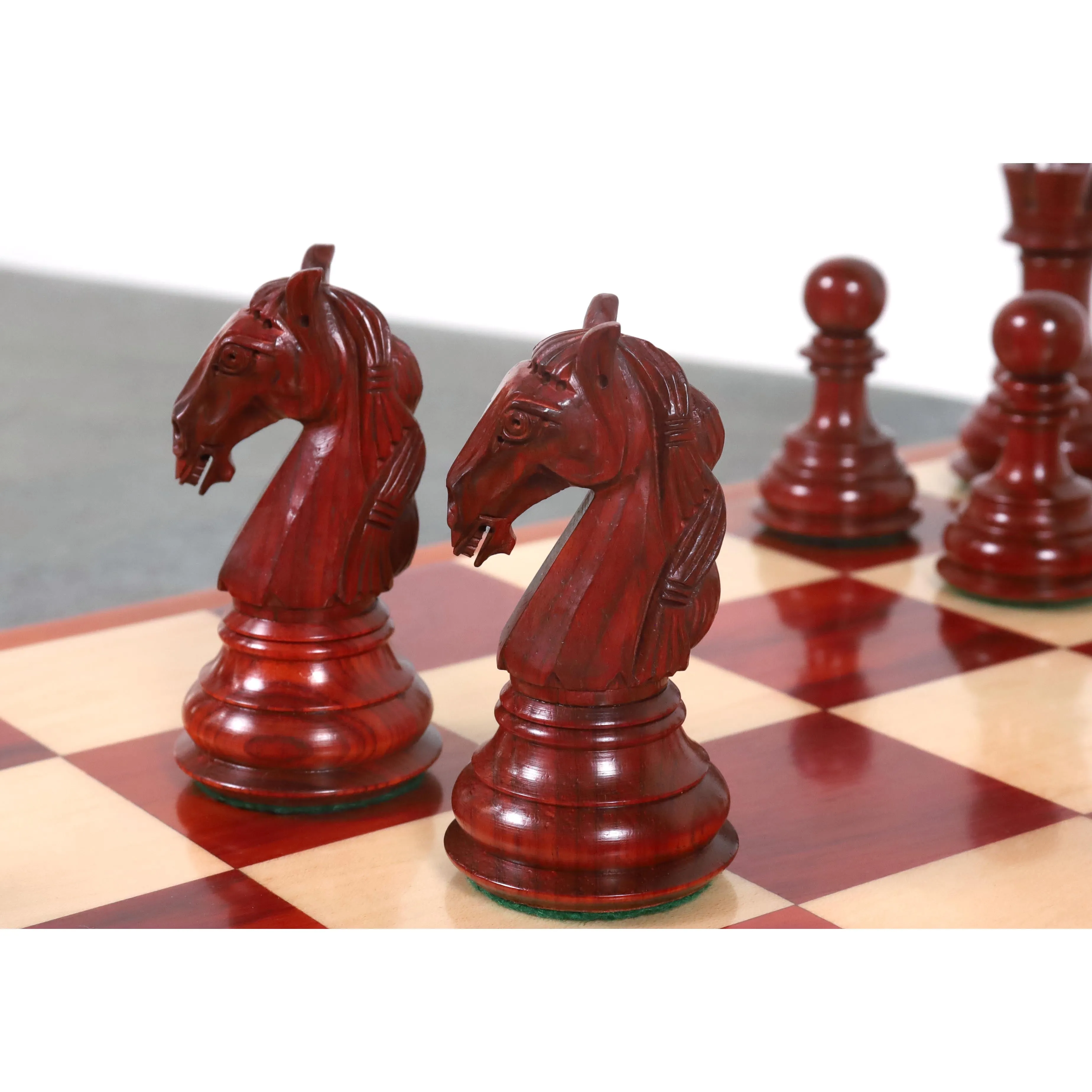 Slightly Imperfect 4.6" Rare Columbian Triple Weighted Luxury Chess Set - Chess Pieces Only - Bud Rose Wood