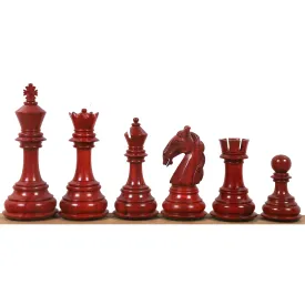 Slightly Imperfect 4.6" Rare Columbian Triple Weighted Luxury Chess Set - Chess Pieces Only - Bud Rose Wood