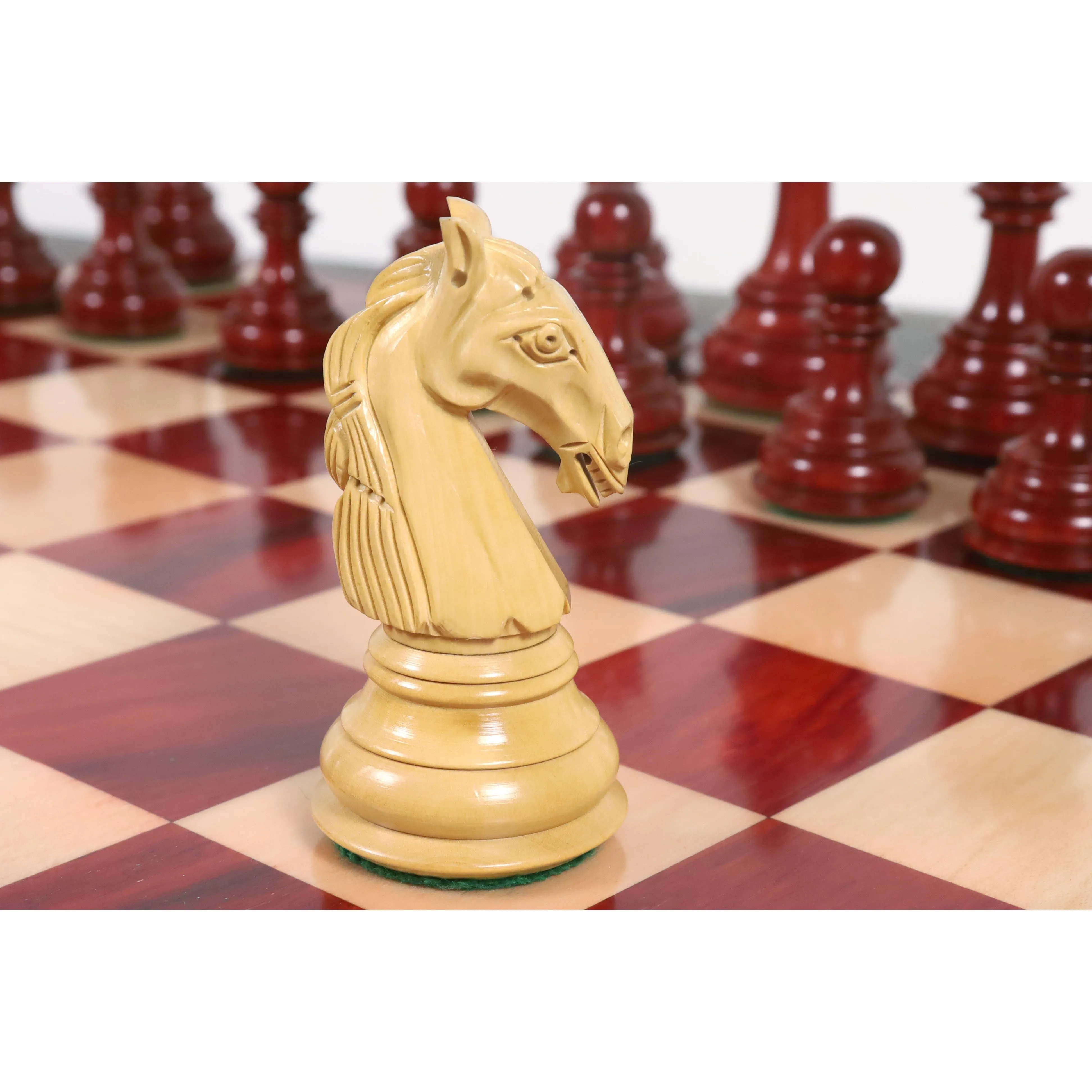 Slightly Imperfect 4.6" Rare Columbian Triple Weighted Luxury Chess Set - Chess Pieces Only - Bud Rose Wood