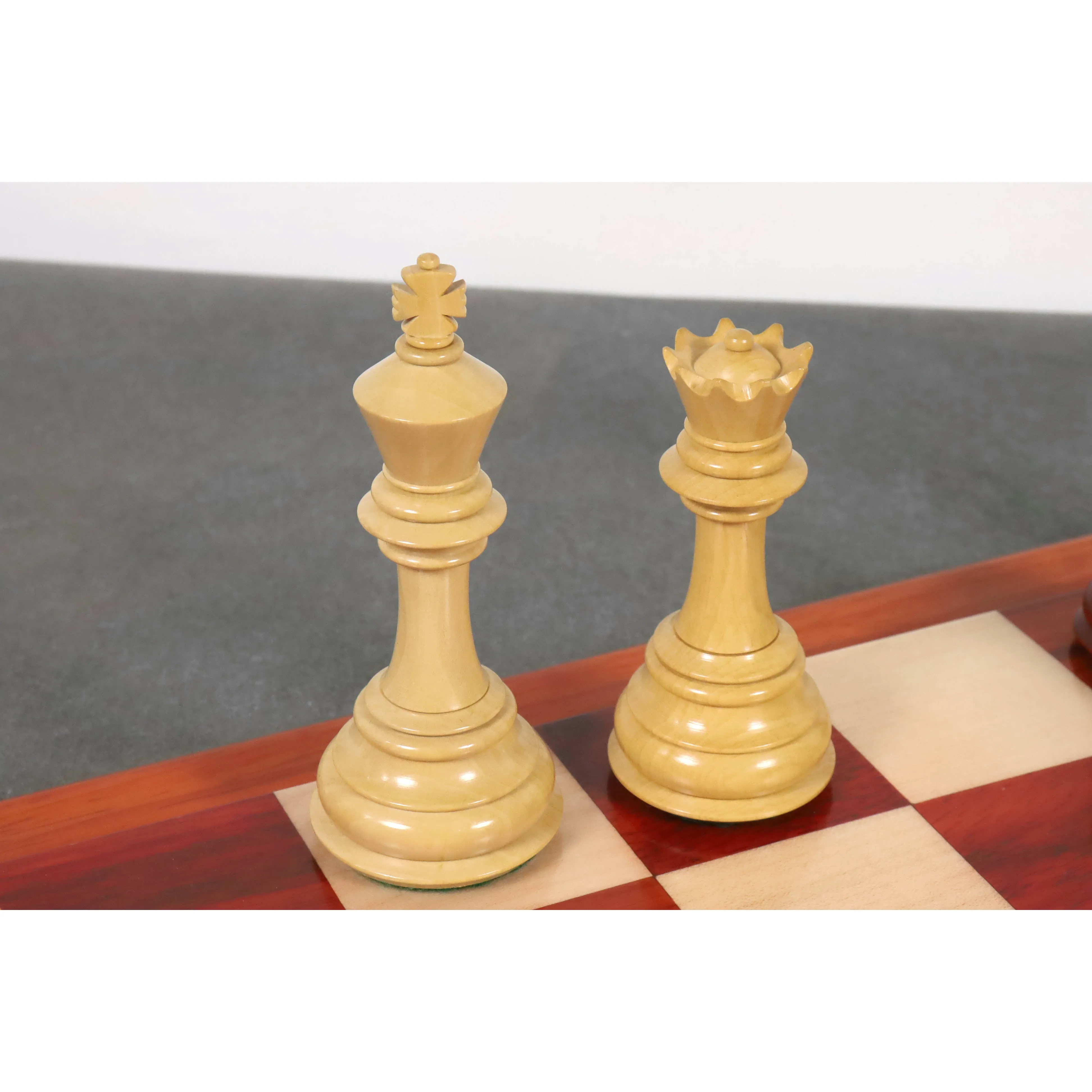 Slightly Imperfect 4.6" Rare Columbian Triple Weighted Luxury Chess Set - Chess Pieces Only - Bud Rose Wood