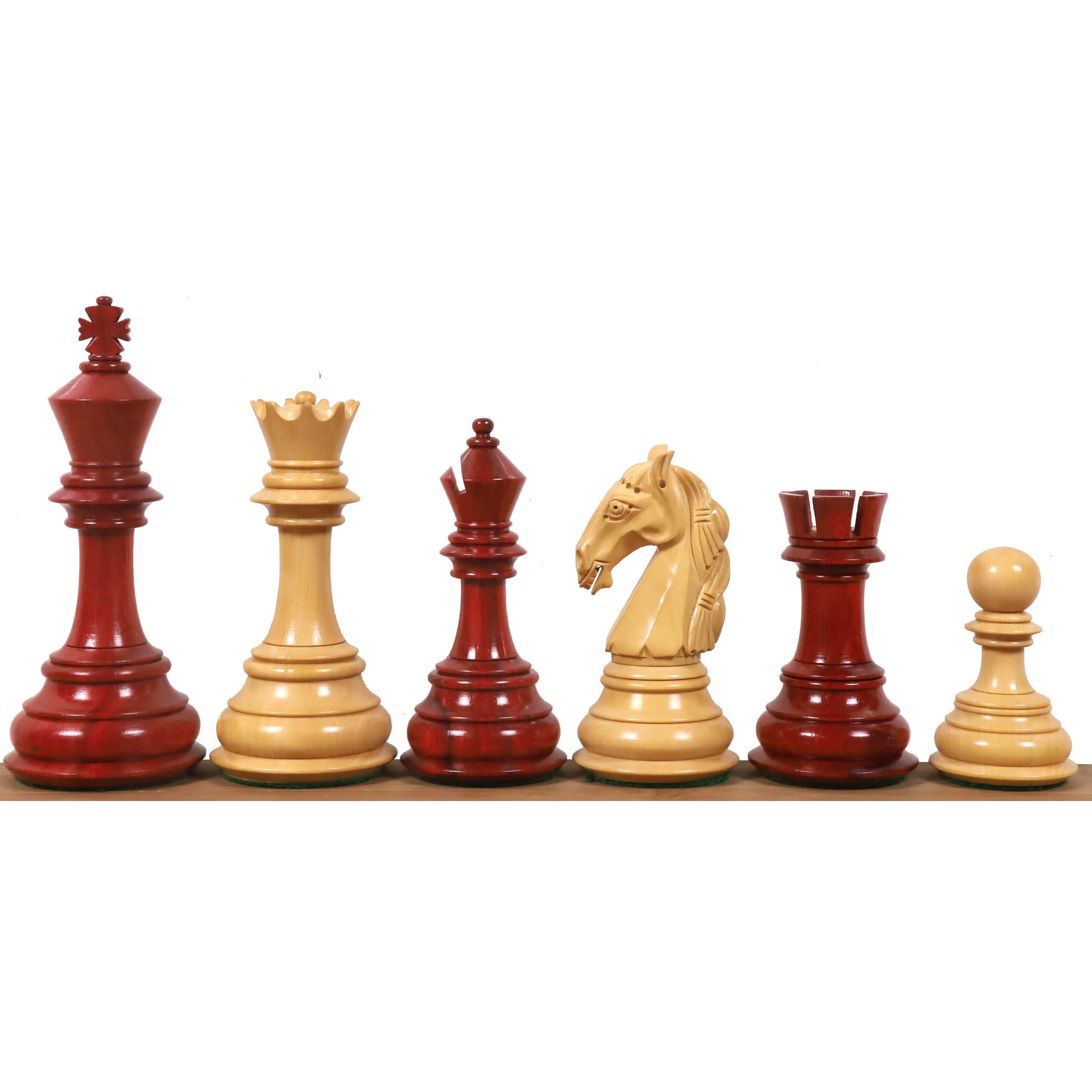 Slightly Imperfect 4.6" Rare Columbian Triple Weighted Luxury Chess Set - Chess Pieces Only - Bud Rose Wood