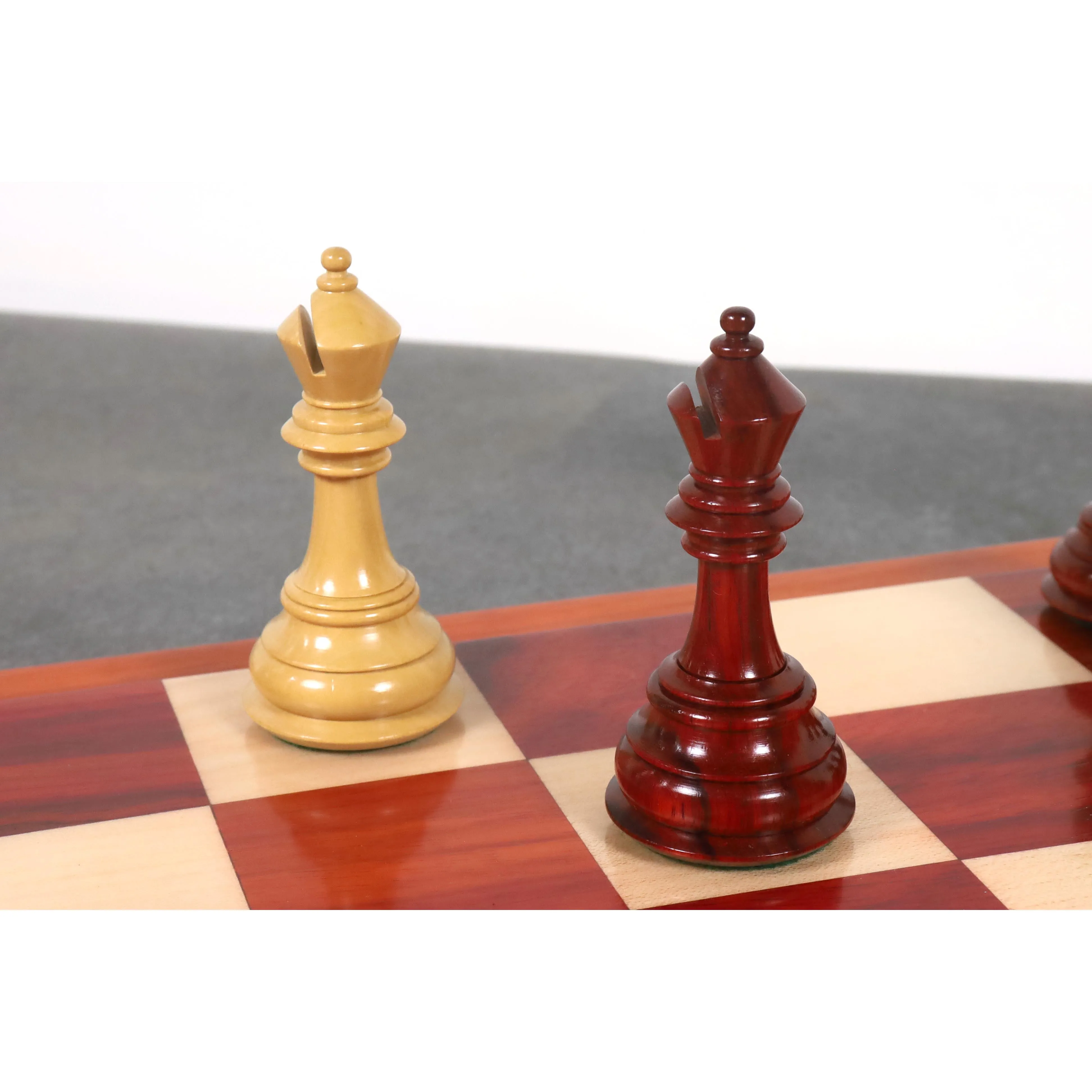 Slightly Imperfect 4.6" Rare Columbian Triple Weighted Luxury Chess Set - Chess Pieces Only - Bud Rose Wood