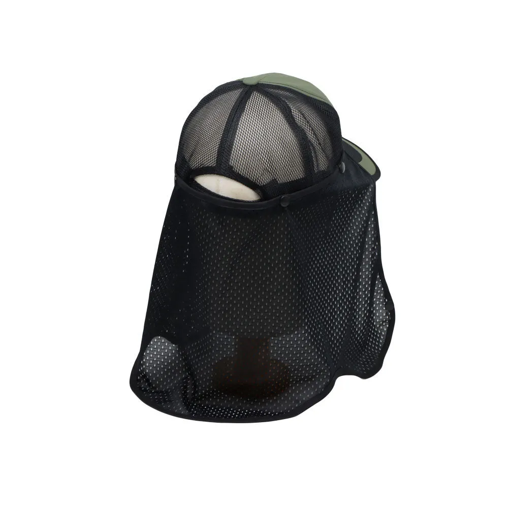 Sunshield Hat Sun Protection Cap Mesh Safari Hike Cap Neck Flap Fishing Hat SLM1529