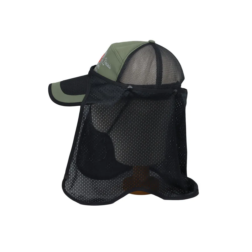 Sunshield Hat Sun Protection Cap Mesh Safari Hike Cap Neck Flap Fishing Hat SLM1529
