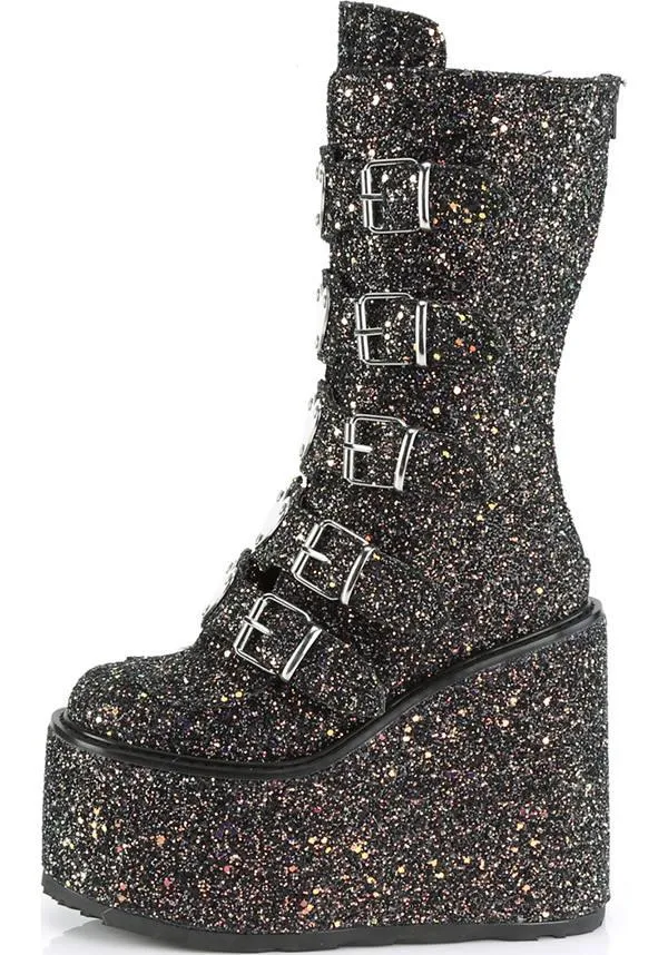 SWING-230G [Black Multi Glitter] | PLATFORM BOOTS [PREORDER]