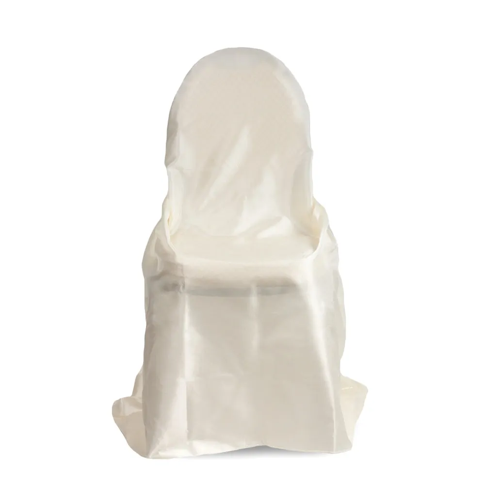 Taffeta Universal Self Tie Chair Cover - Ivory