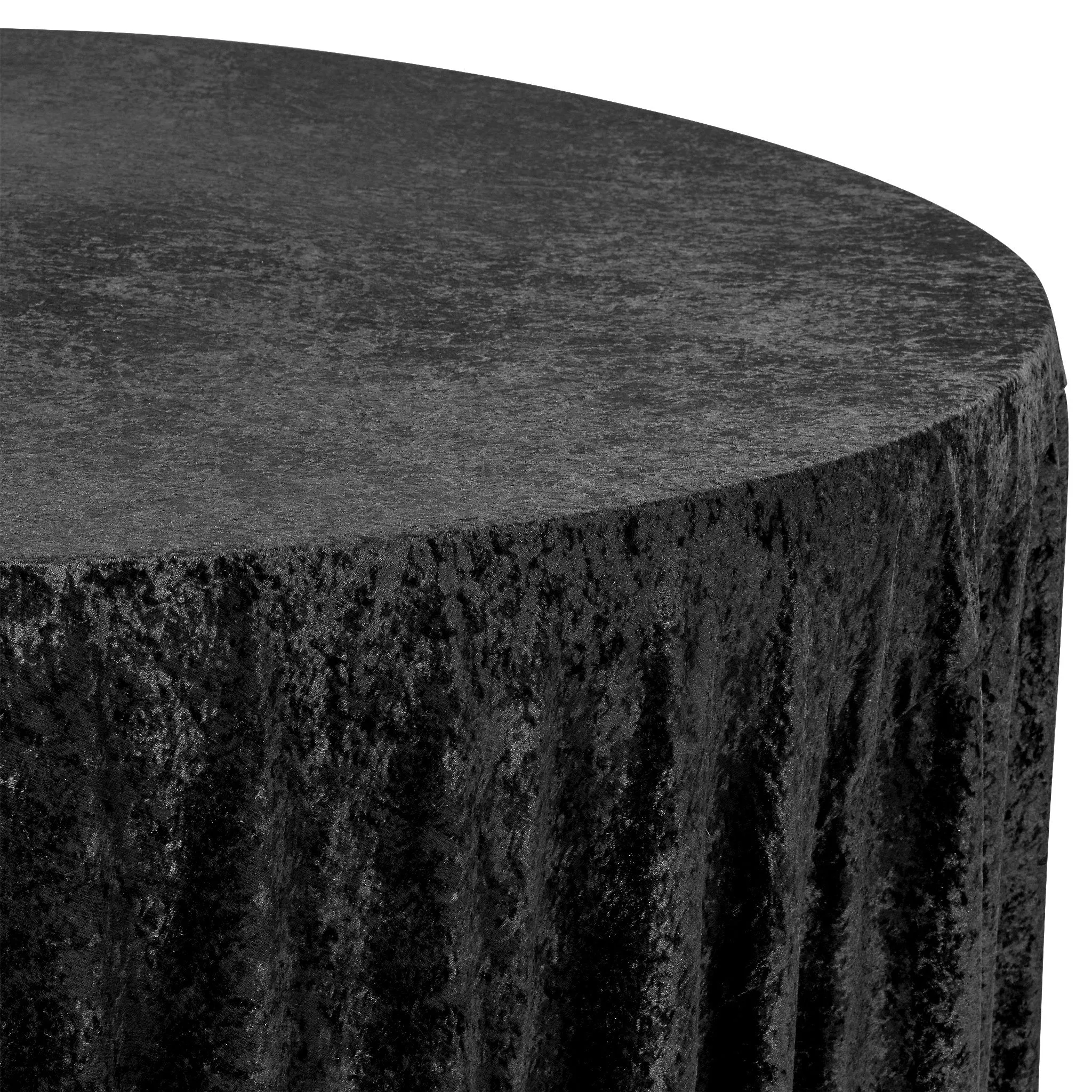 Velvet 132" Round Tablecloth - Black