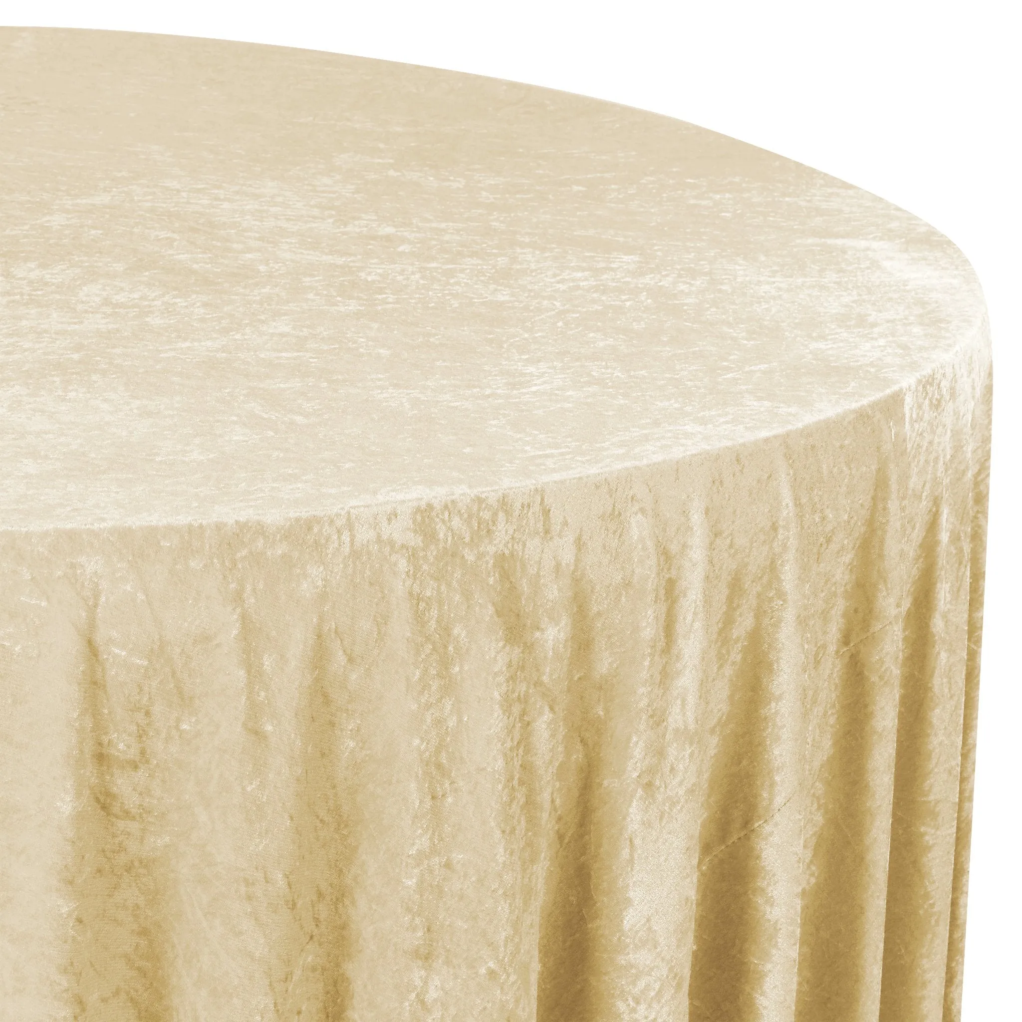 Velvet 132" Round Tablecloth - Champagne