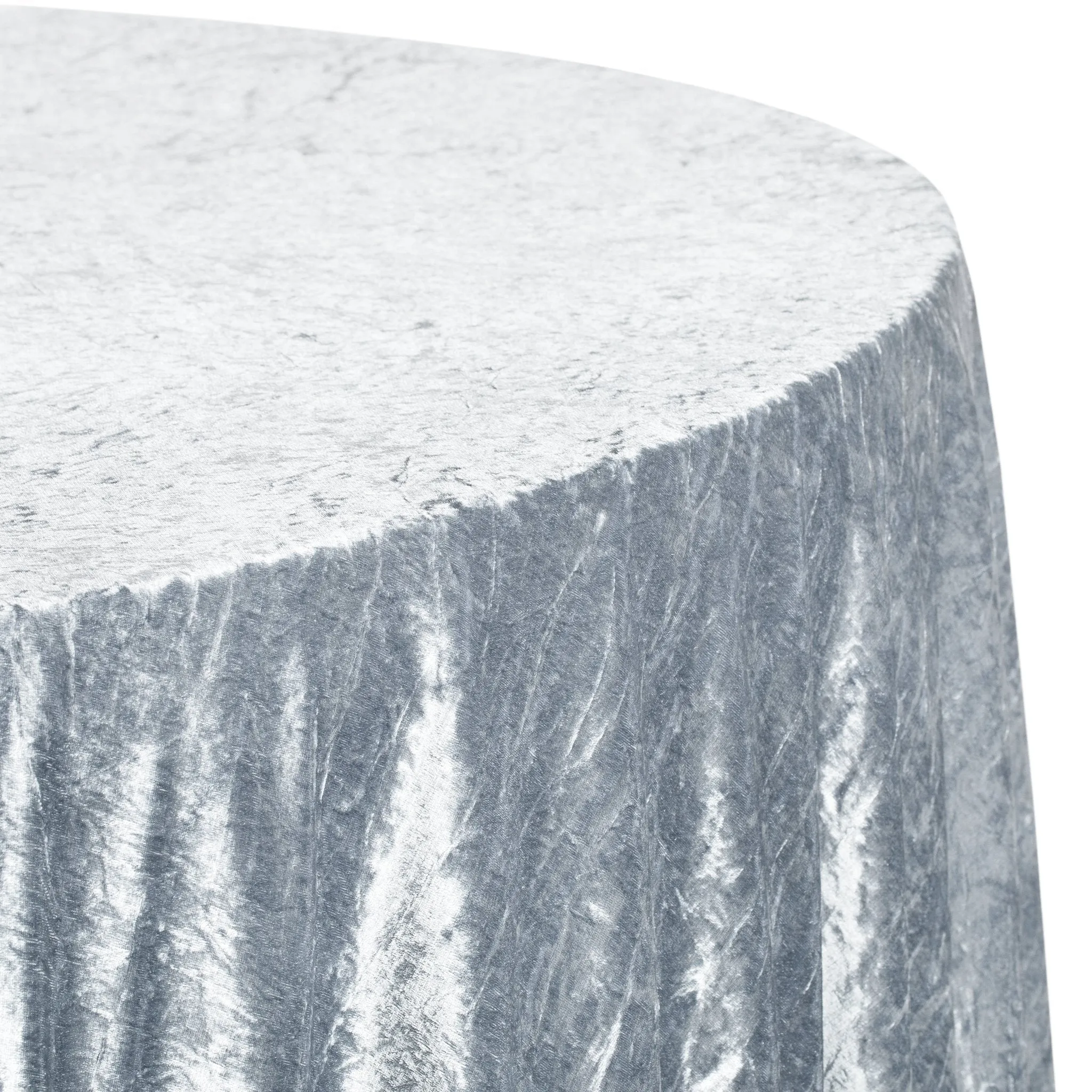 Velvet 132" Round Tablecloth - Dusty Blue