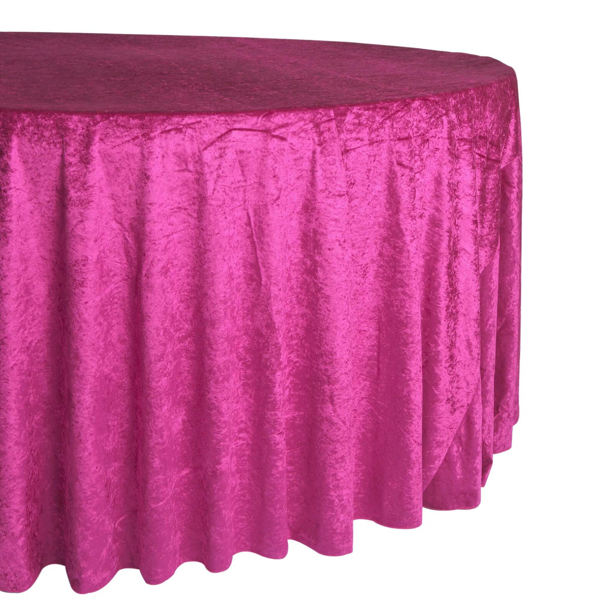Velvet 132" Round Tablecloth - Magenta