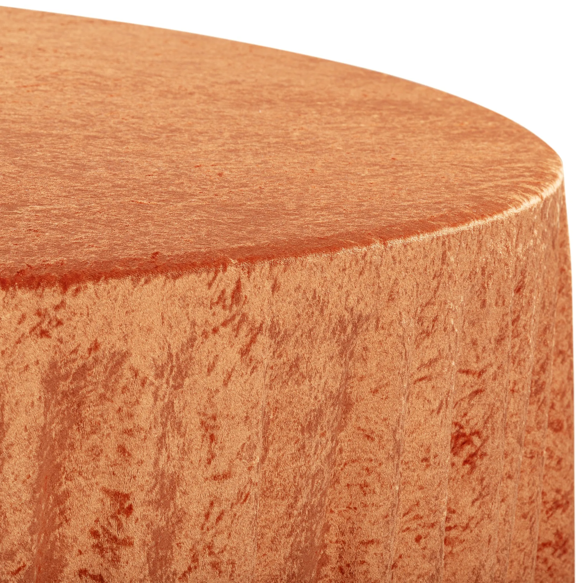 Velvet 132" Round Tablecloth - Rust