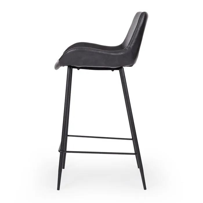 Vintage Barstool PU - Black